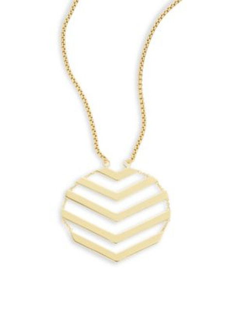 Trina Turk Chevron Flex Pendant Necklace - GOLD