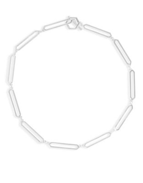 Lauren Ralph Lauren Hexagon Link Toggle Necklace - SILVER