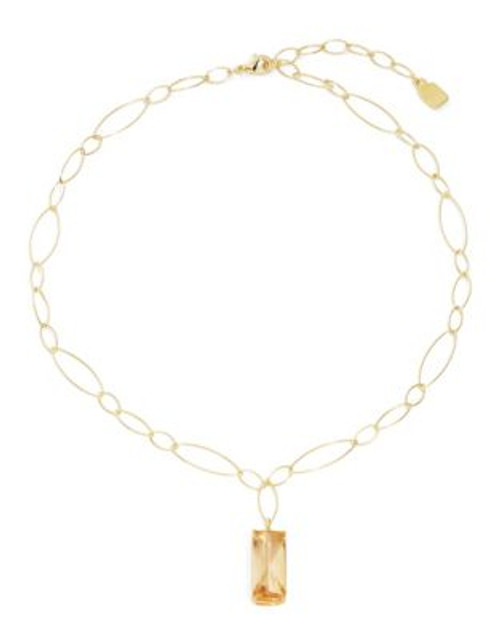 Lauren Ralph Lauren Oval Link Pendant Necklace - CITRINE/GOLD