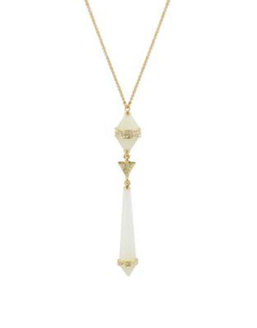 House Of Harlow 1960 Corona White Crystal Y Necklace - WHITE