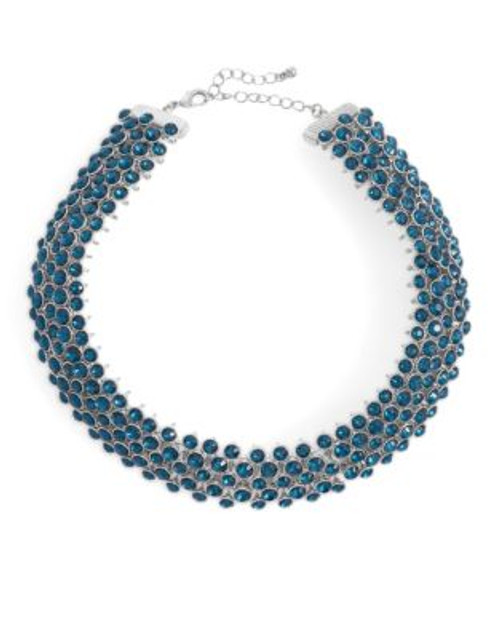 Expression Five-Row Rhinestone Collar Necklace - BLUE