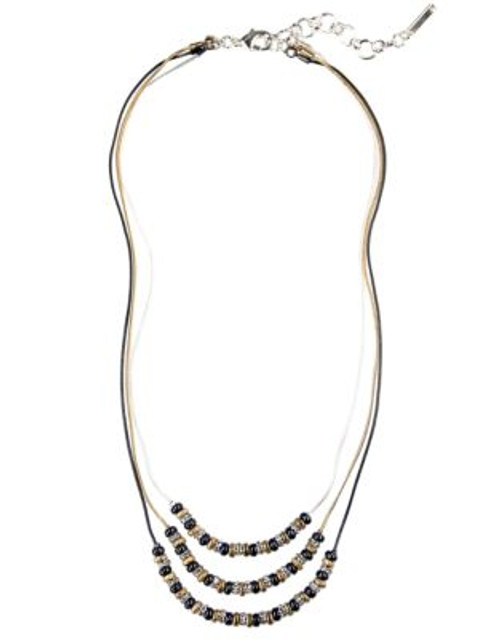 Nine West Mixed Metal Chain Necklace - TRI COLOUR