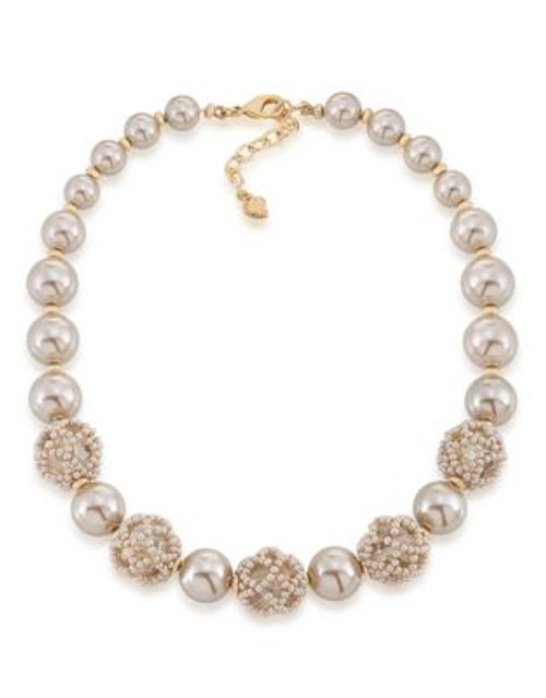 Carolee Champagne Bubbles Collar Necklace Gold Tone Collar Necklace - BEIGE