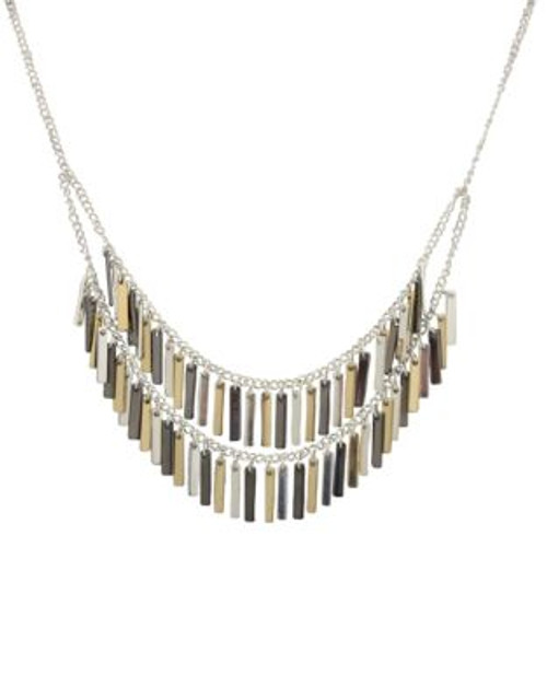 Nine West Tri-Tone Double Strand Necklace - MULTI