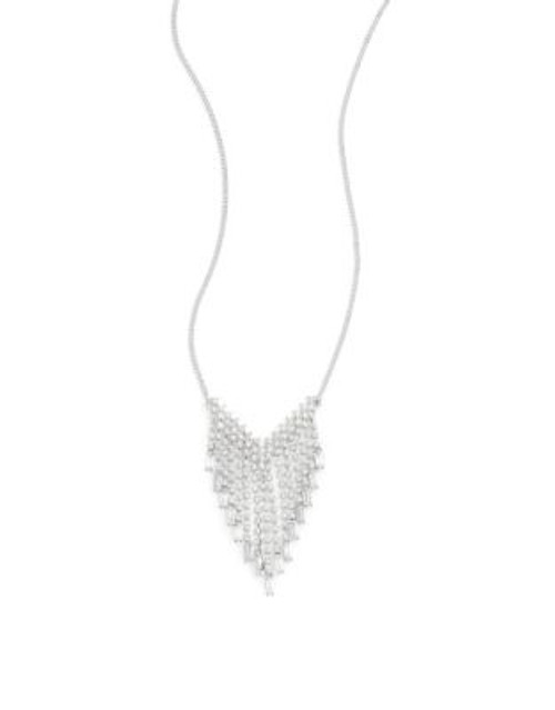 Expression Chevron Fringe Pendant Necklace - SILVER