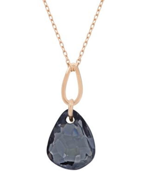 Swarovski Rose Gold Plated Swarovski Crystal Micro Pendant Necklace - BLACK