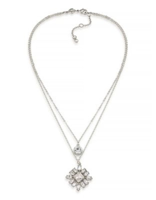 Carolee Layered Crystal Pendant Necklace - SILVER