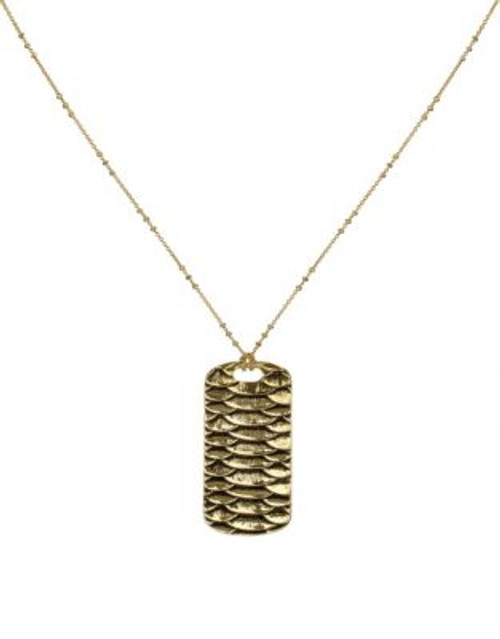 Sam Edelman Gold-Tone Snakeskin Dogtag Pendant Necklace - GOLD