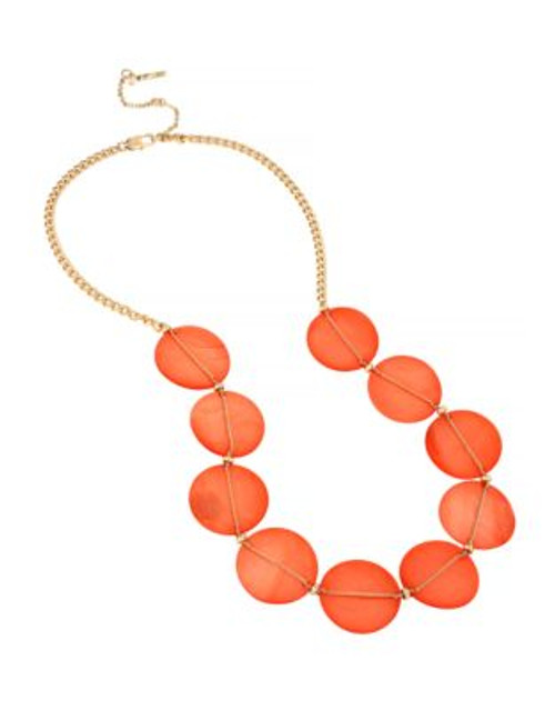 Kenneth Cole New York Orange Shell Shell Disc Frontal Necklace - ORANGE