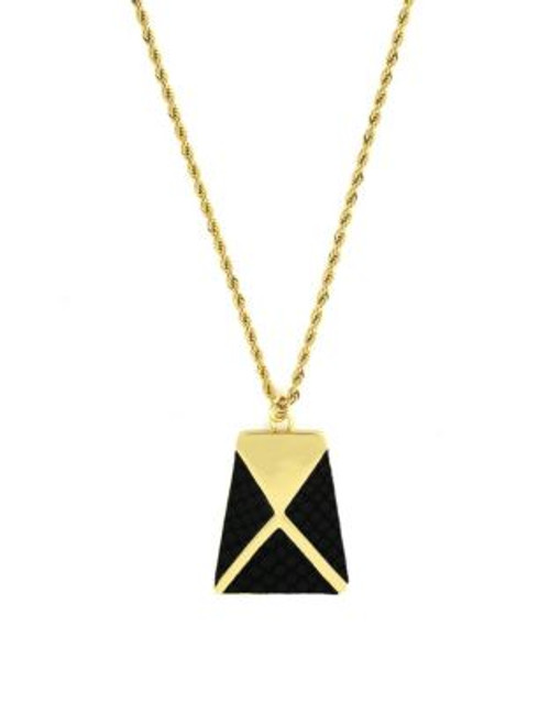 Vince Camuto Inlaid Leather Pendant - GOLD