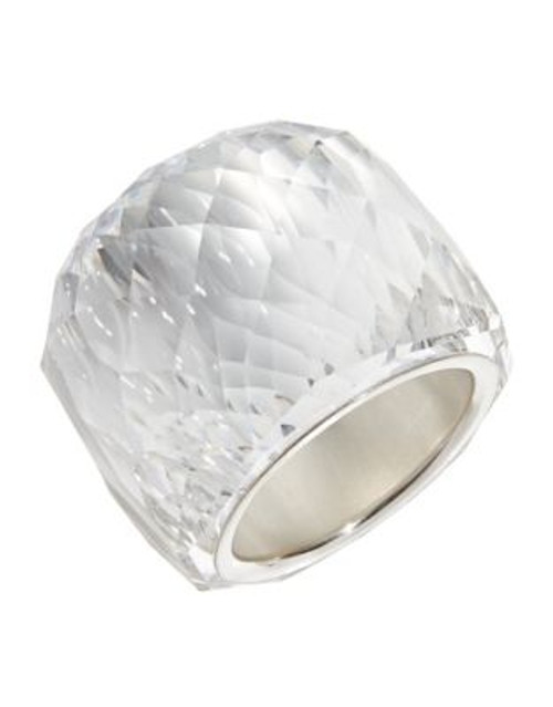 Swarovski Nirvana Faceted Crystal Ring - SILVER - 6