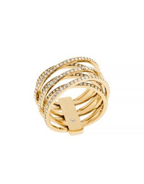 Michael Kors Brilliance Statement Criss Cross Ring - GOLD - 8