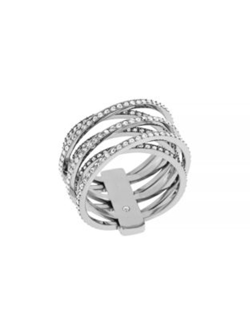 Michael Kors Brilliance Statement Criss Cross Ring - SILVER - 8