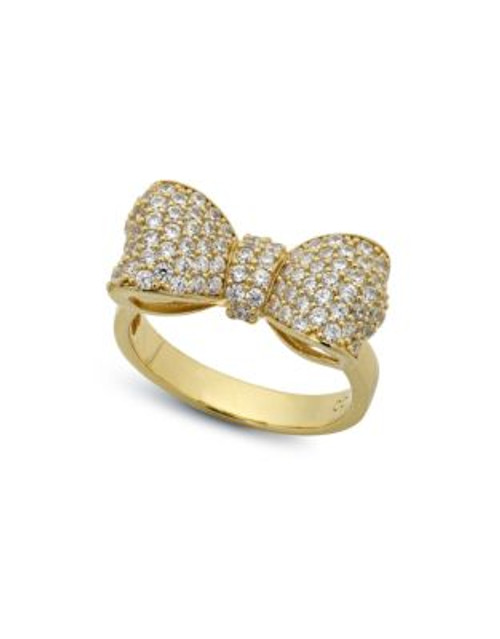 Crislu Puffy Bow Cubic Zirconia Ring - GOLD - 7