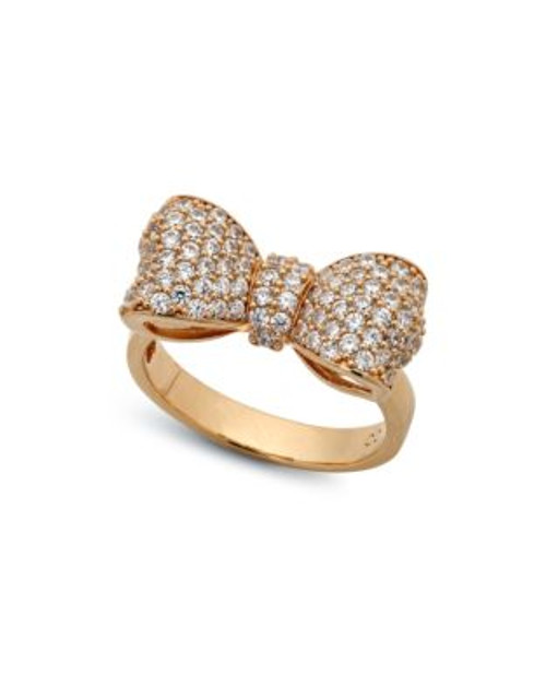 Crislu Puffy Bow Cubic Zirconia Ring - ROSE GOLD - 7