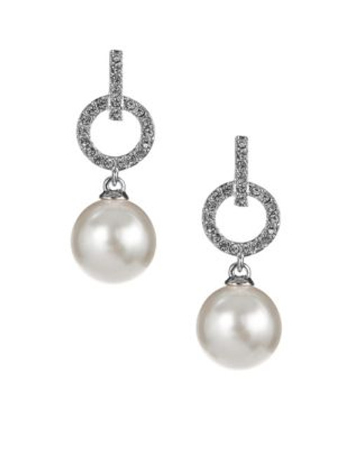 Nadri Circle Link Drop Earrings - SILVER