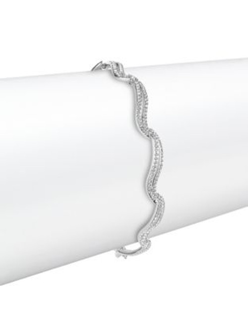 Nadri Pave Swirl Link Bracelet - SILVER