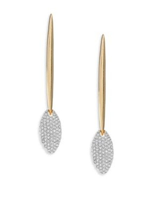 Nadri Lola Pave Linear Drop Earrings - GOLD/SILVER