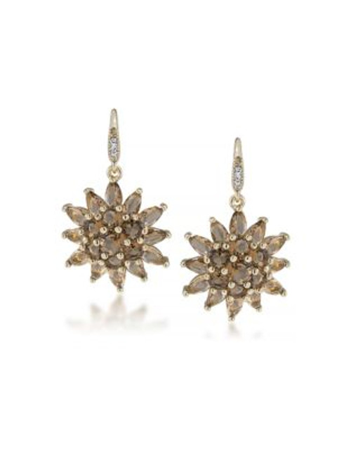 Carolee Desert Oasis Cluster Drop Pierced Earrings - LIGHT BROWN