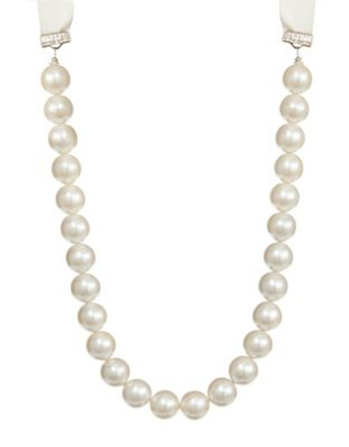 Rita D Small Pearl Ribbon Necklace - CREAM