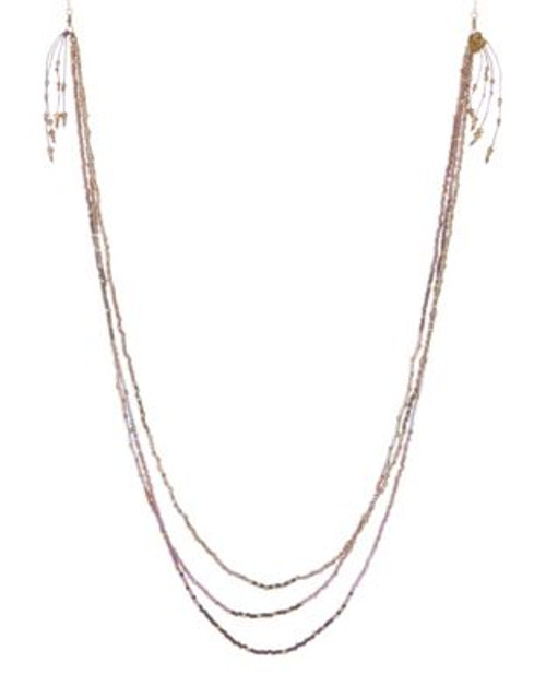 Chan Luu Semi Precious and Seed Bead Multi Strand Necklace - PURPLE