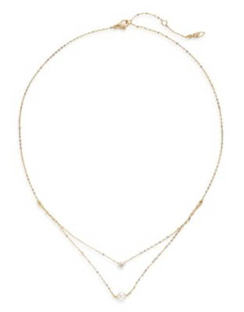 Nadri Dainty Dual Goldtone Strand Necklace - GOLD