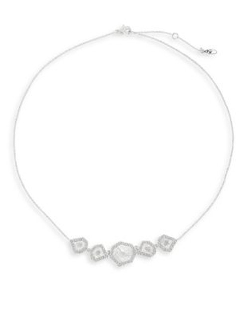 Nadri Framed Cluster Statement Necklace - SILVER