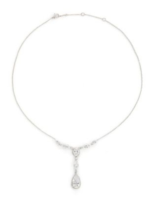 Nadri Teardrop Y Necklace - SILVER