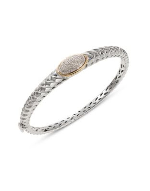 Fine Jewellery 14K Yellow Gold Sterling Silver Diamond Bracelet - DIAMOND