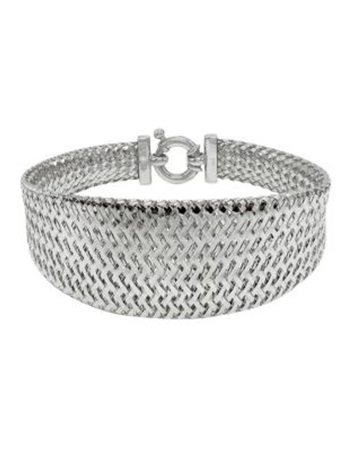 Fine Jewellery 14K White Gold Basketweave Bracelet - WHITE GOLD