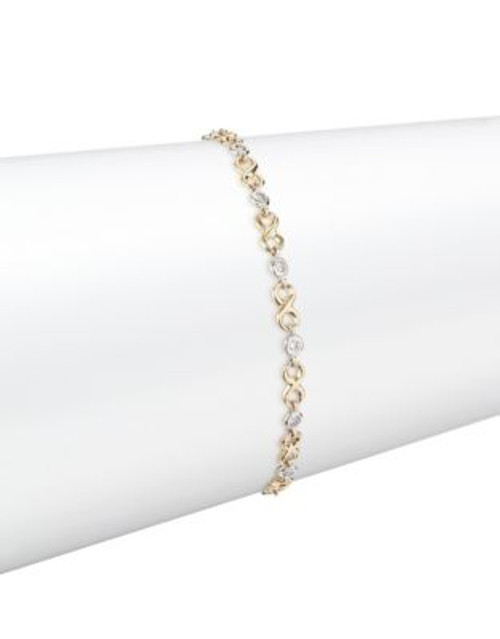 Fine Jewellery Two-Tone 14K Gold Infinity Bracelet - CUBIC ZIRCONIA