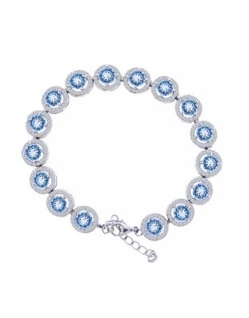 Fine Jewellery Topaz and Sterling Silver Circle Bracelet - BLUE TOPAZ