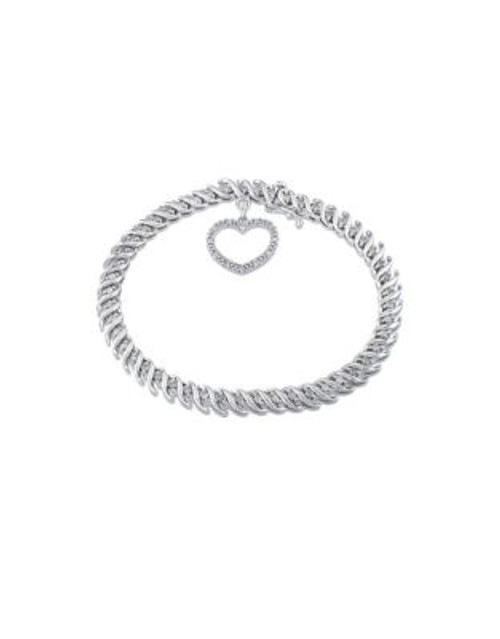 Concerto Diamond Sterling Silver Heart Charm Bracelet - DIAMOND