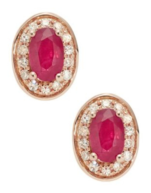 Effy 14k Rose Gold 0.63tcw Ruby Earrings - RUBY