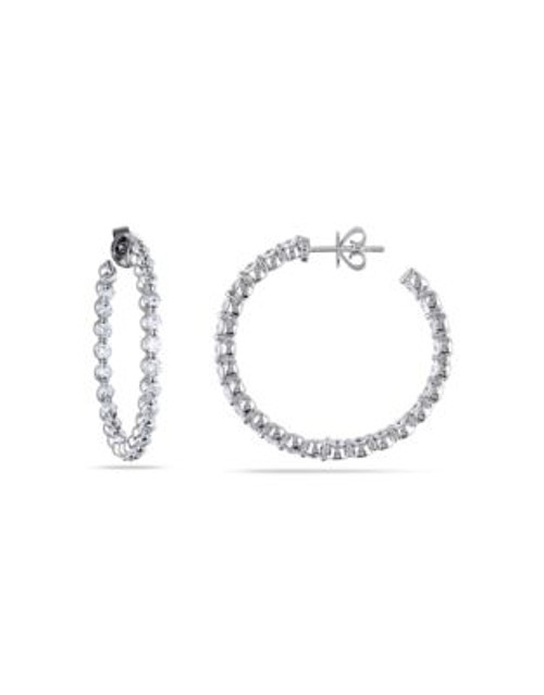 Concerto 3 CT Diamond TW 14k White Gold Hoop Earrings - DIAMOND