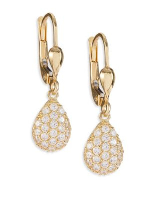 Fine Jewellery 14K Yellow Gold Pave Teardrop Earrings - CUBIC ZIRCONIA