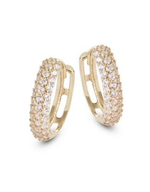 Fine Jewellery 14K Yellow Gold Pave Huggie Hoop Earrings - CUBIC ZIRCONIA