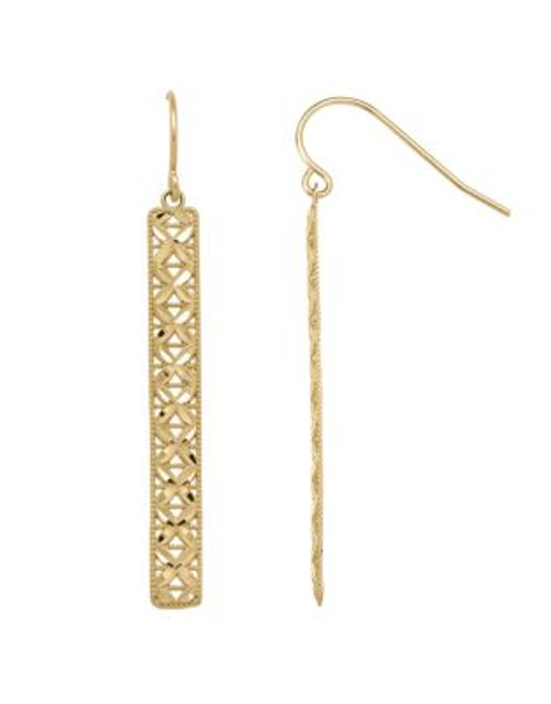 Fine Jewellery 14K Gold Openwork Bar Earrings - YELLOW GOLD