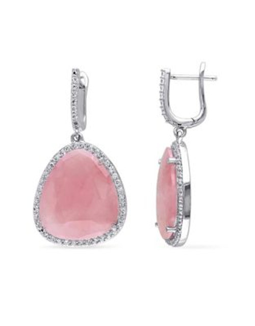 Concerto Guava Quartz and White Topaz Sterling Silver Drop Earrings - QUARTZ