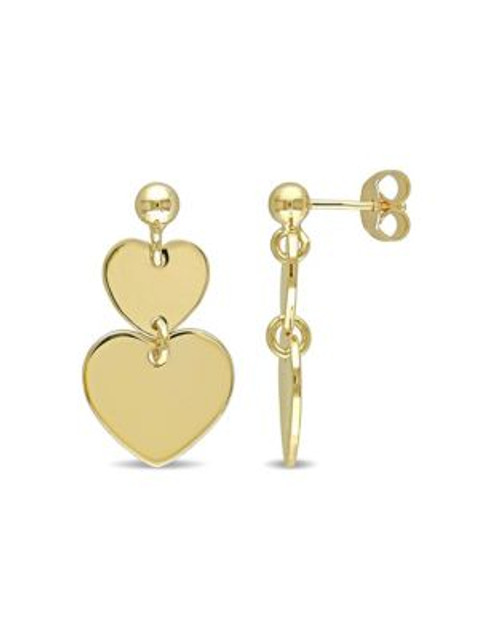 Concerto Goldtone Sterling Silver Heart Drop Earrings - STERLING SILVER