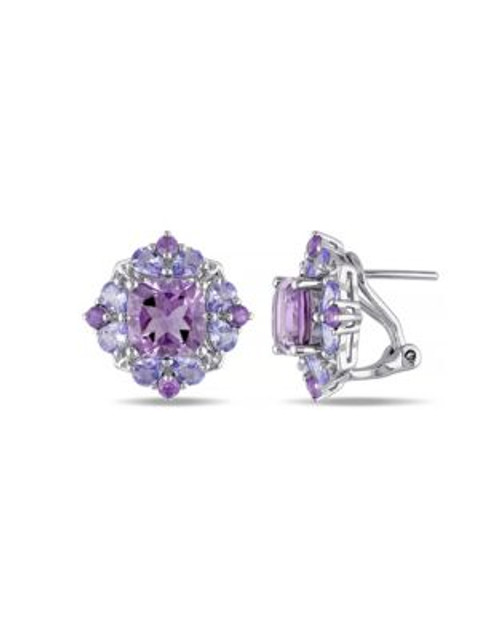 Concerto Amethyst and Tanzanite Sterling Silver Earrings - MUTLI