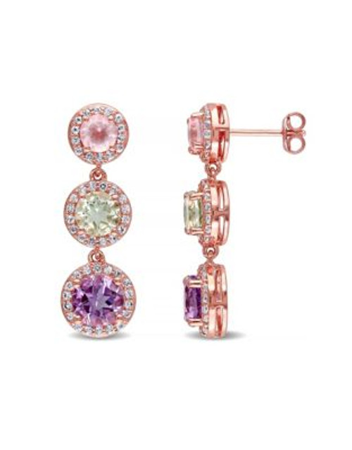 Concerto Multi-Gemstone Rose-Goldtone Sterling Silver Drop Earrings - MULTI