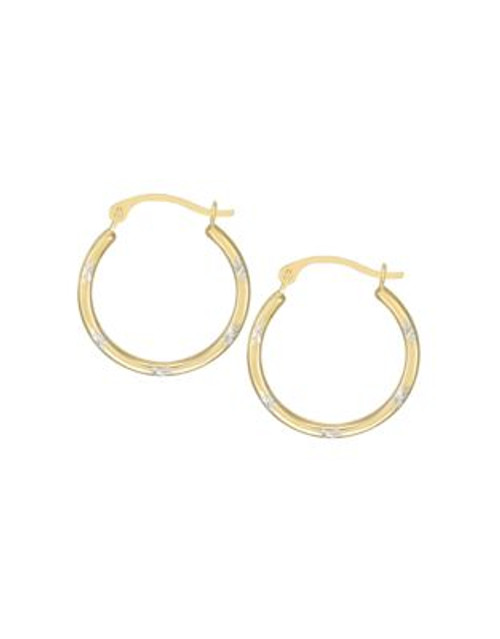 Fine Jewellery Two-Tone 14K Gold Diamond-Cut Star Earrings - YELLOW GOLD