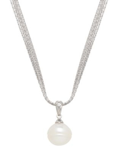 Honora Style 13 to 14mm Single Pearl Pendant Necklace - WHITE