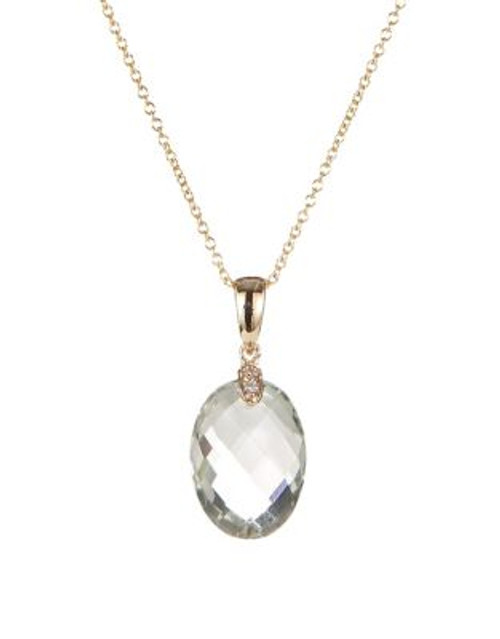 Effy Amethyst, Diamond and 14K Yellow Gold Pendant Necklace - LIGHT GREEN