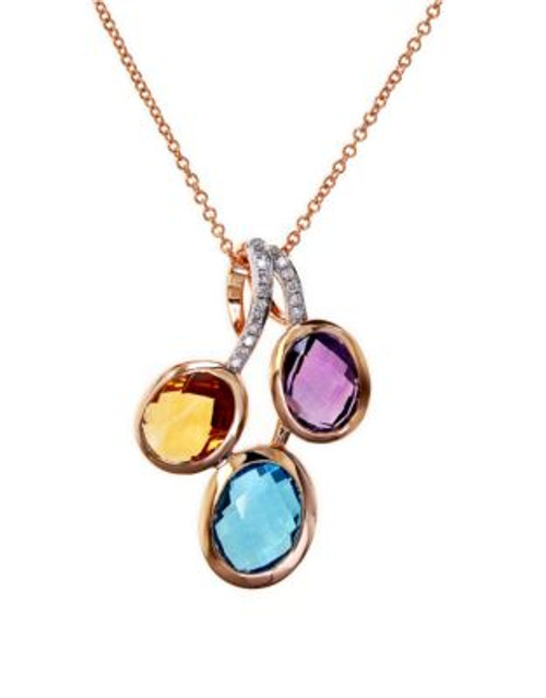 Effy Gemma Rose Gold Semi-Precious Stone Necklace - MULTI COLOURED