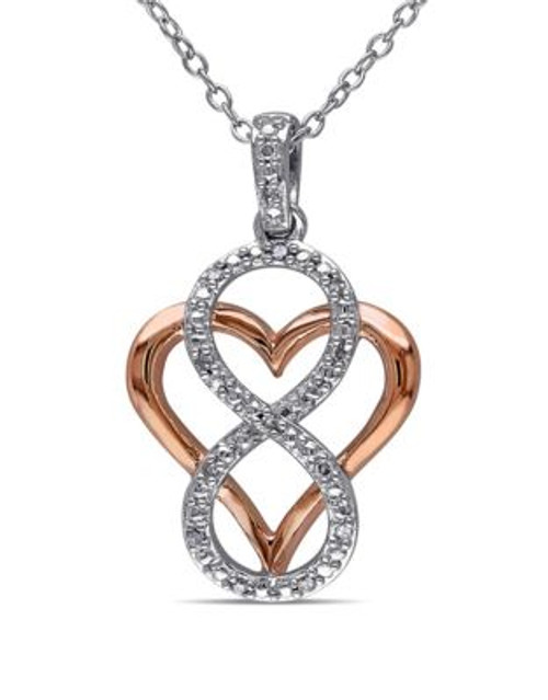 Concerto Diamond Two-Tone Infinity Overlay Heart Necklace - DIAMOND