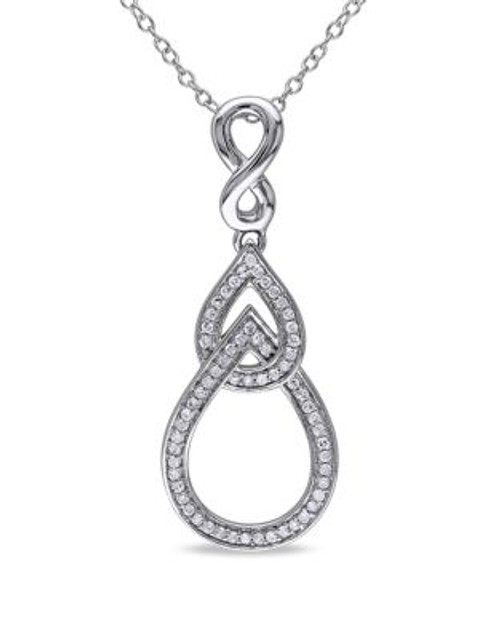 Concerto Diamond and Sterling Silver Infinity Teardrop Necklace - DIAMOND