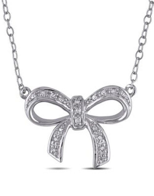 Concerto Diamond Sterling Silver Bow Necklace - DIAMOND