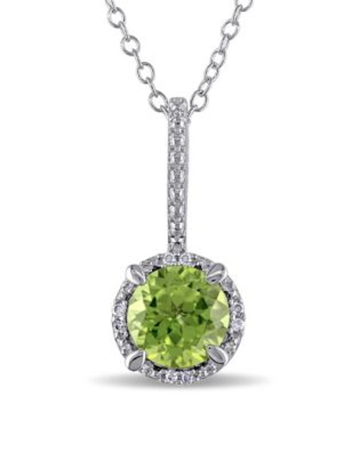 Concerto Sterling Silver and 0.03 TCW Diamond and Peridot Necklace - PERIDOT